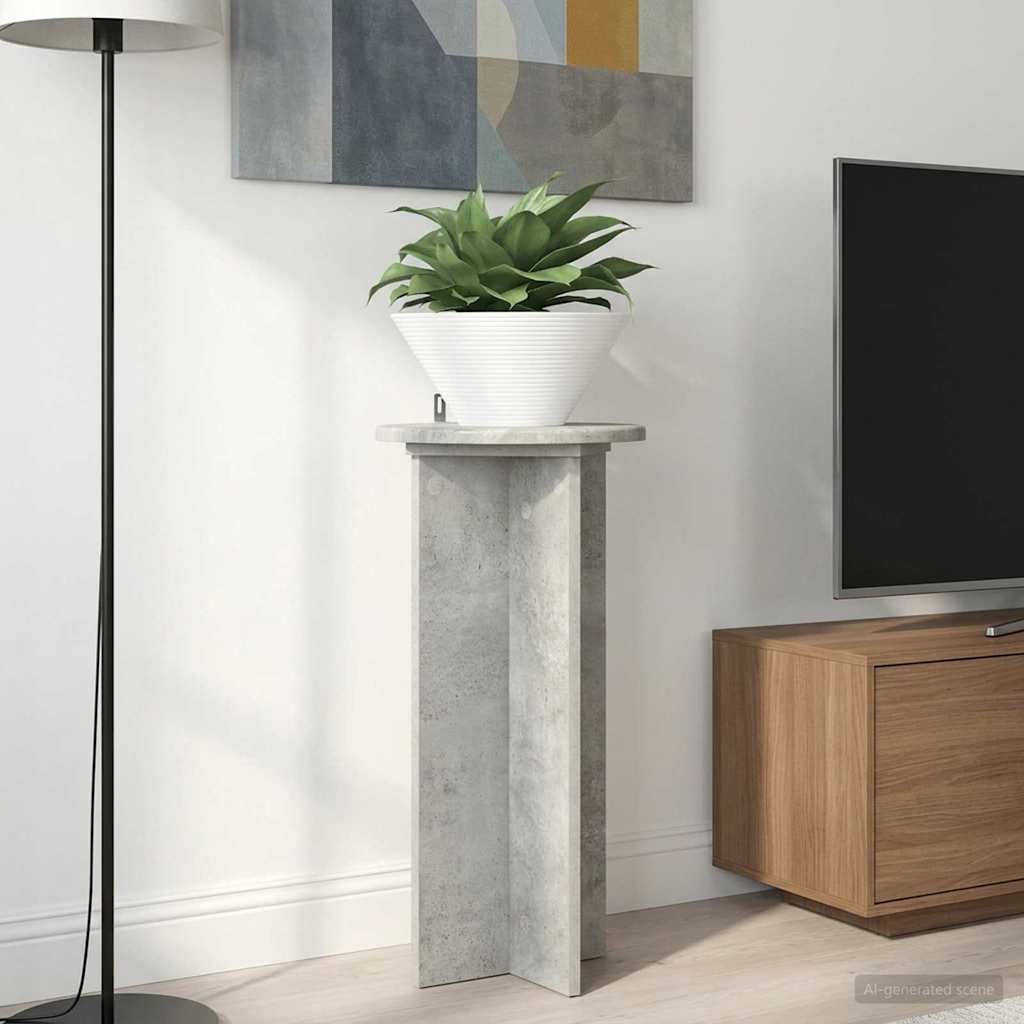 Planteholder 2 pcs Betonggrå 29,5 x 29,5 x 60 cm Konstruert tre