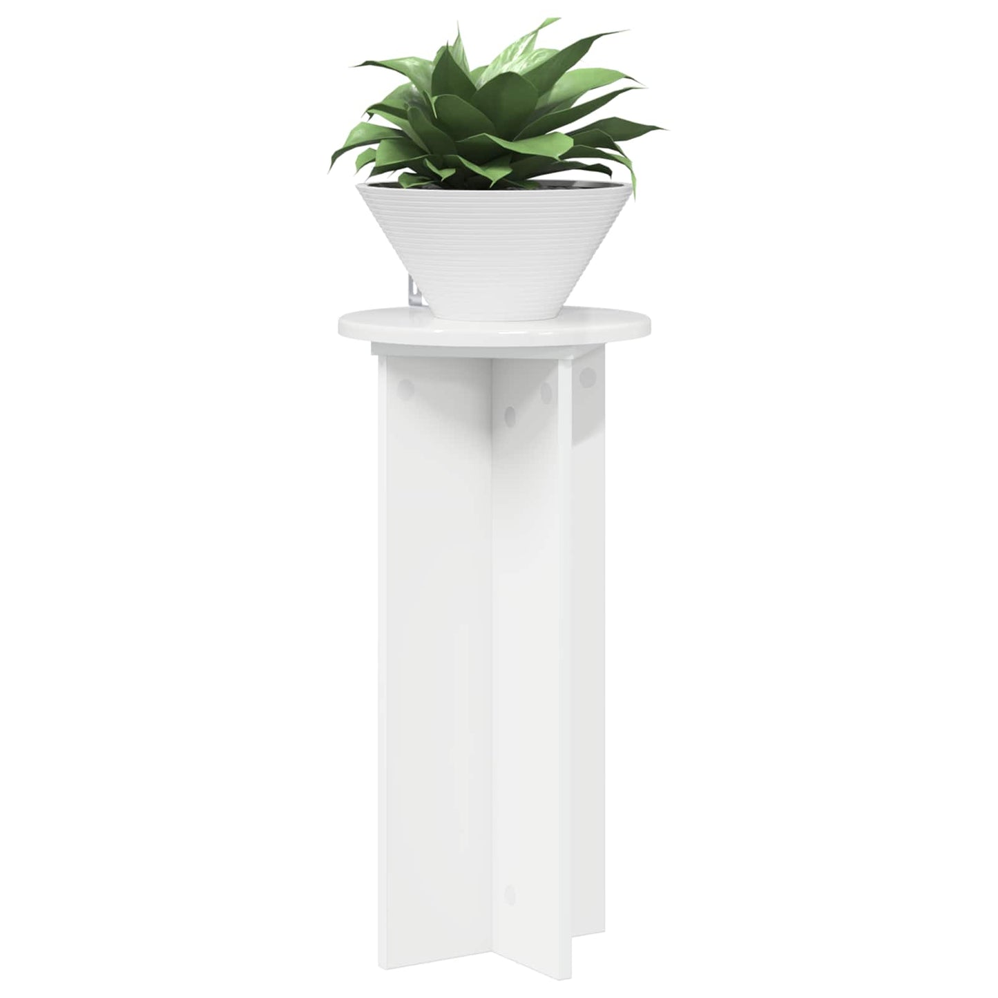 Planteholder 2 pcs Høgglans hvit 29,5 x 29,5 x 60 cm