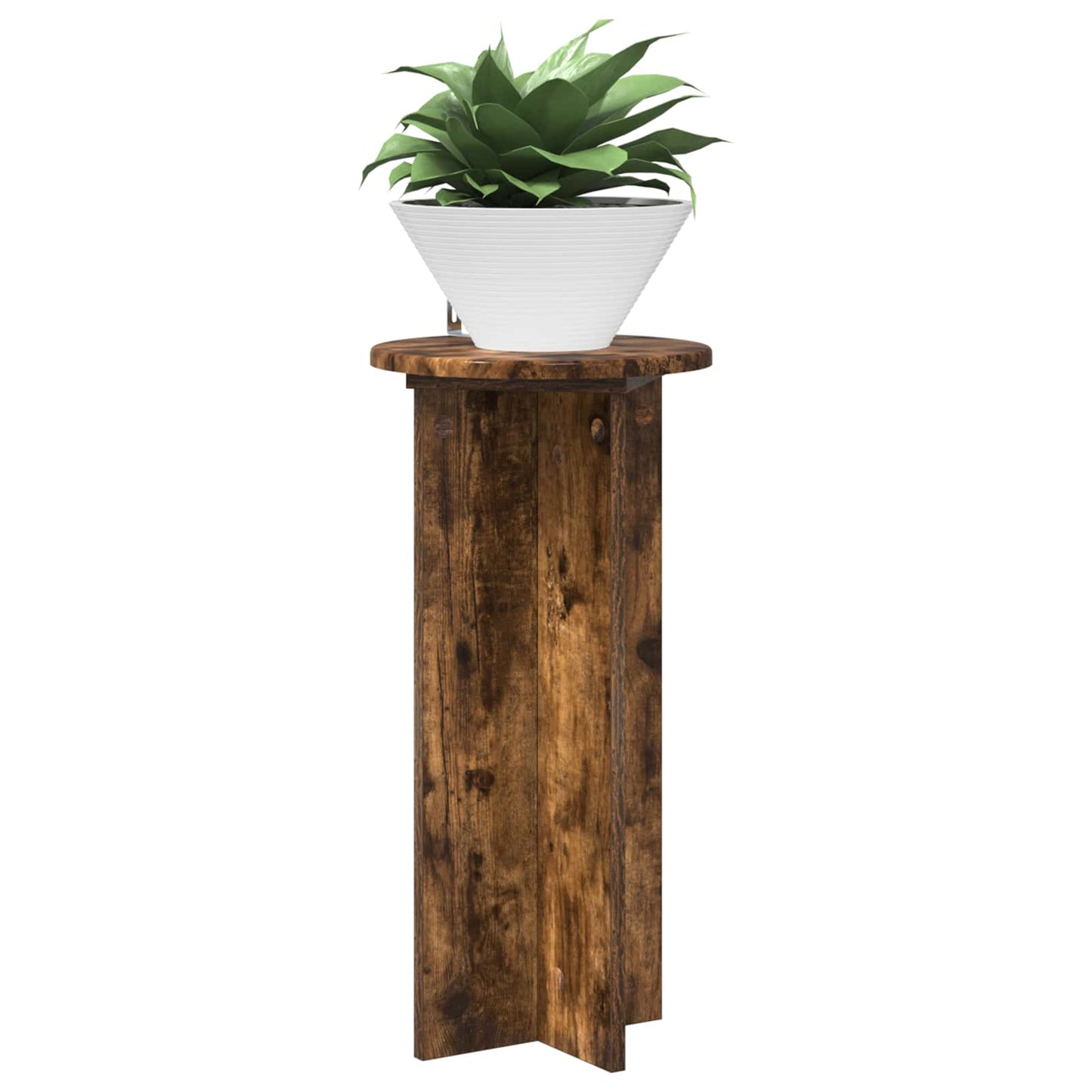 Planteholder 2 pcs Røkt Eik 29,5 x 29,5 x 60 cm Konstruert tre