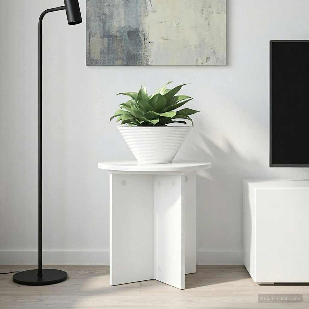 Planteholder 2 pcs Høgglans hvit 40 x 40 x 40 cm Konstruert tre