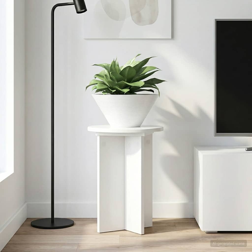 Planteholder 2 pcs Høgglans hvit Ø29,5 x 40 cm Konstruert tre