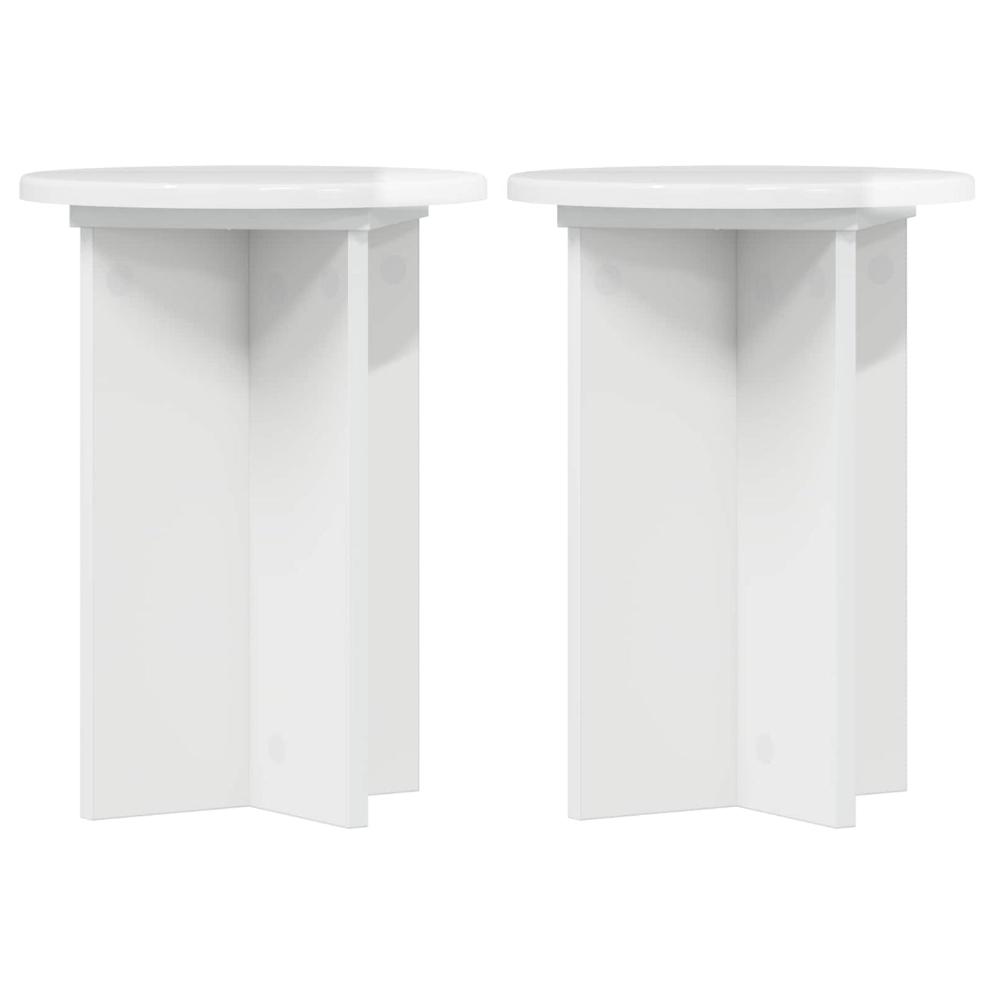 Planteholder 2 pcs Høgglans hvit Ø29,5 x 40 cm Konstruert tre