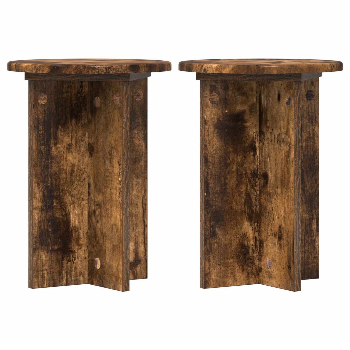 Planteholder 2 pcs Røkt Eik Ø29,5 x 40 cm Konstruert tre