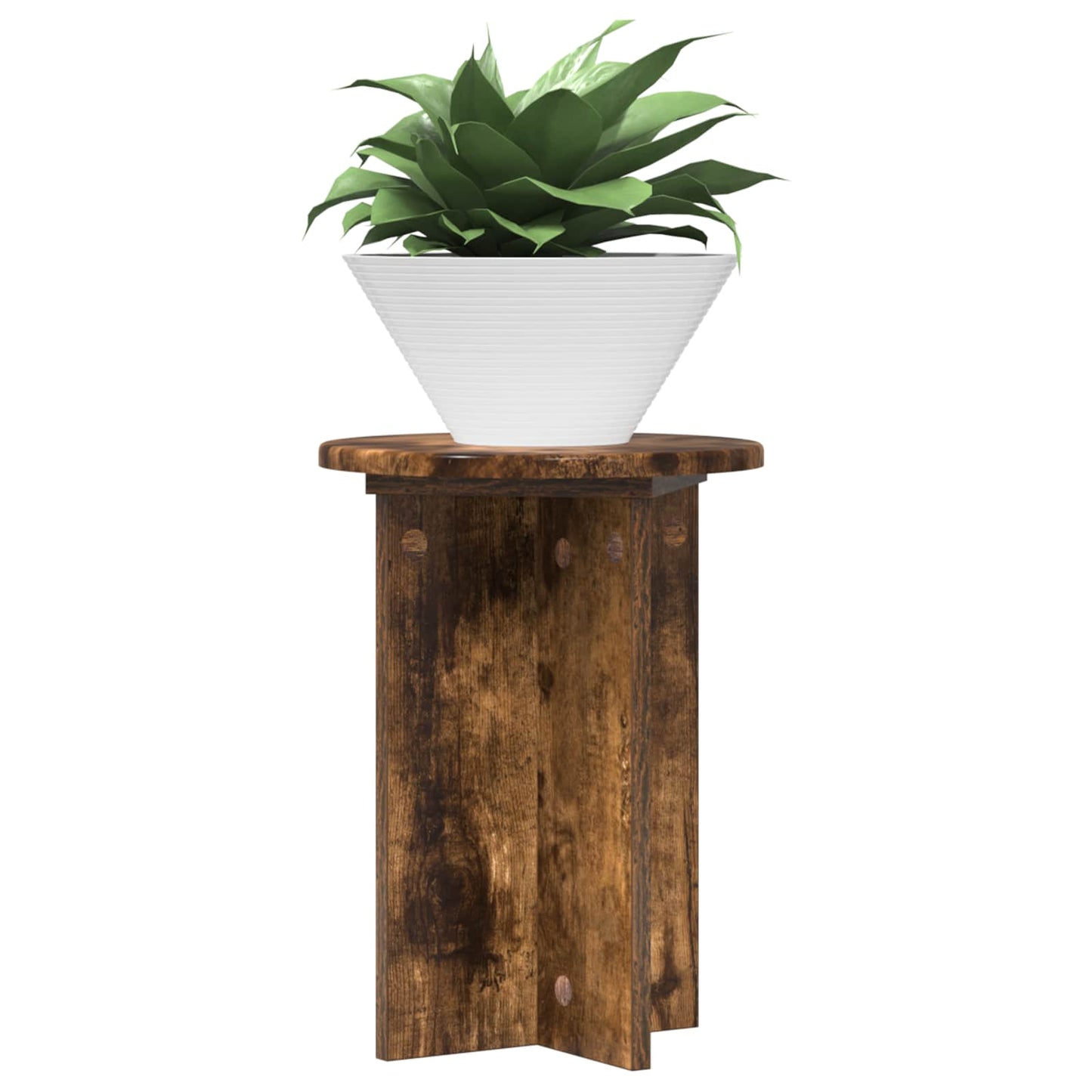 Planteholder 2 pcs Røkt Eik Ø29,5 x 40 cm Konstruert tre