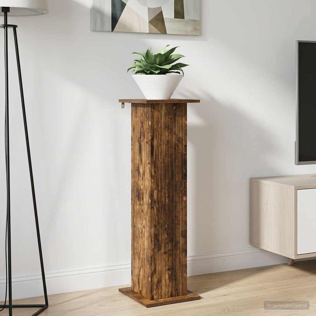 Planteholder Røkt Eik 30,5 x 30 x 100,5 cm Konstruert tre