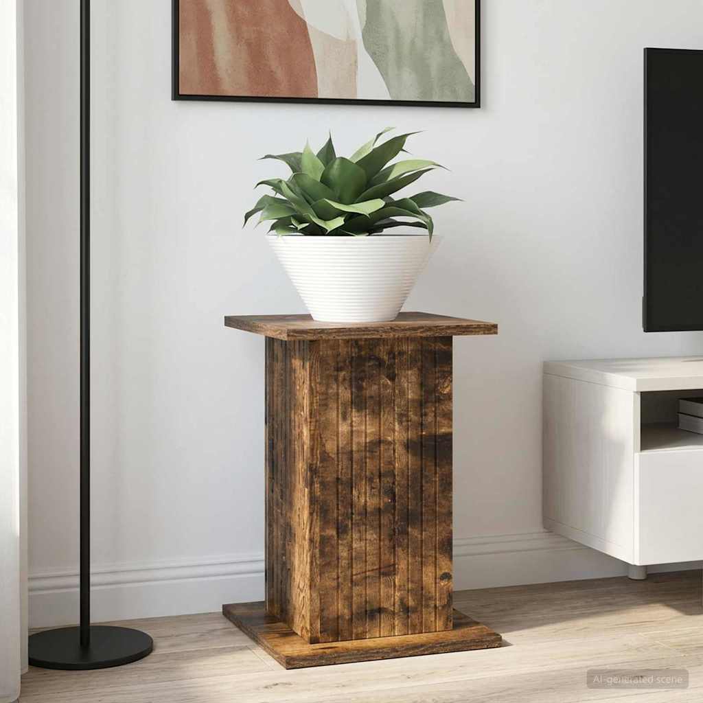 Planteholder Røkt Eik 30,5 x 30 x 43 cm Konstruert tre