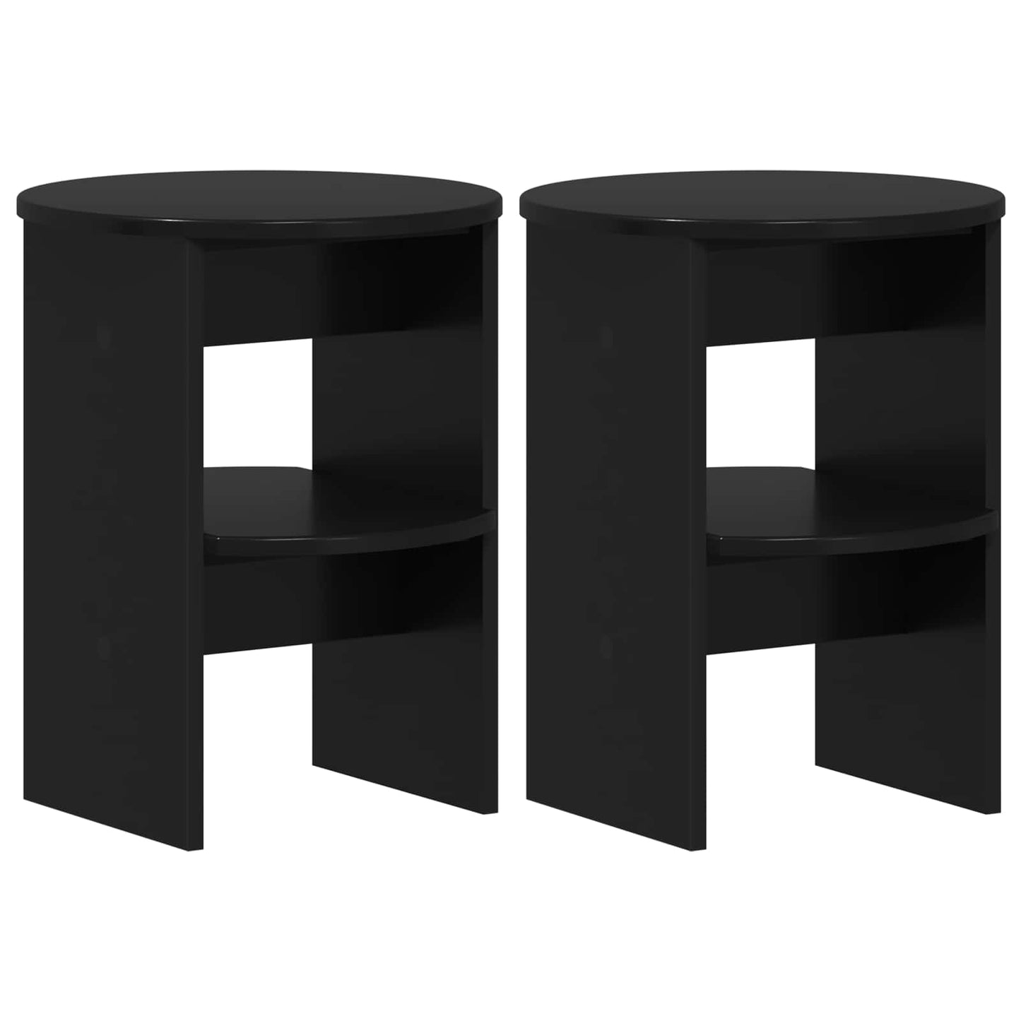 Sideskap 2 pcs Svart Ø40 x 50 cm Konstruert tre