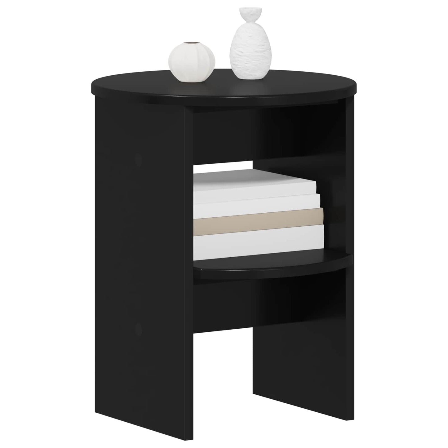 Sideskap 2 pcs Svart Ø40 x 50 cm Konstruert tre