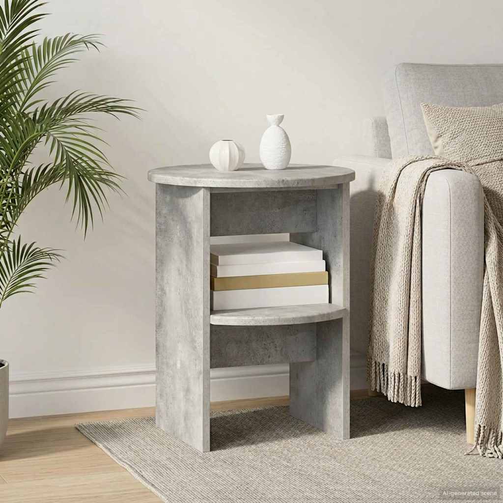 Sideskap BetongGrå Ø40 x 50 cm Konstruert tre
