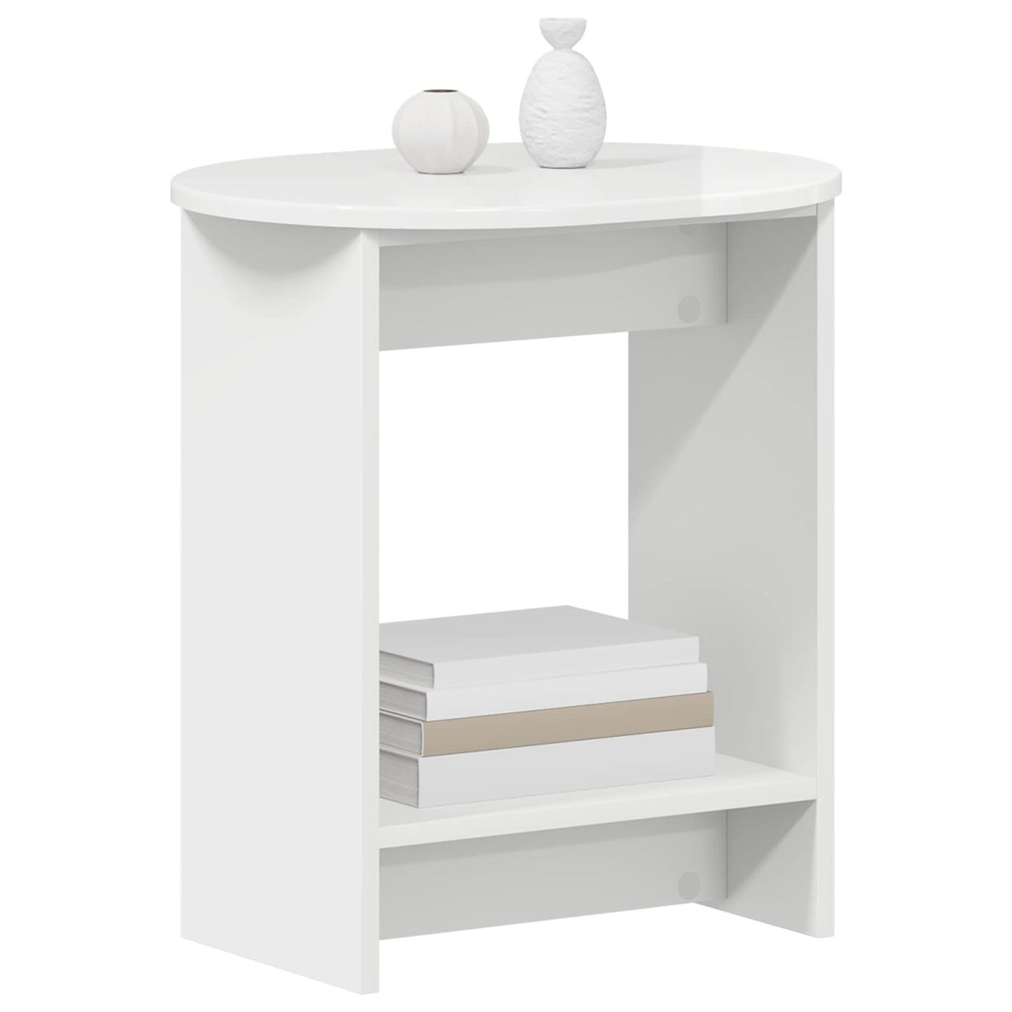 Sidetabell Høgglans hvit 50 x 39,5 x 55 cm Konstruert tre
