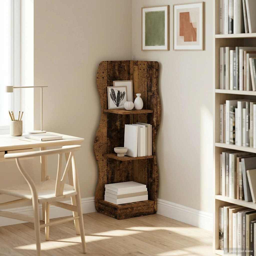 Hjørnehylle Gammelt tre 34 x 33 x 102 cm Konstruert tre