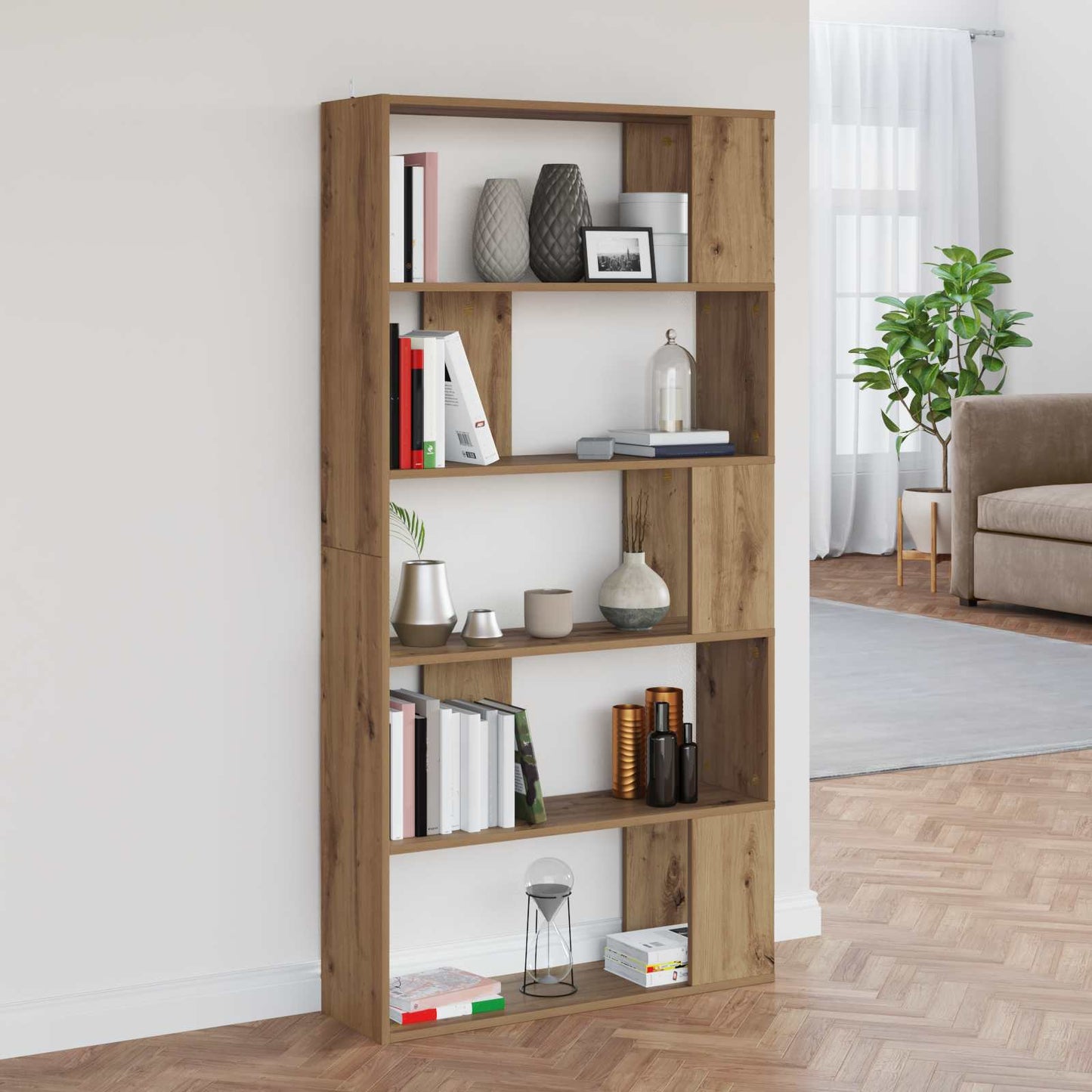Bokskap Artisan Eik 80 x 24 x 159 cm Konstruert tre