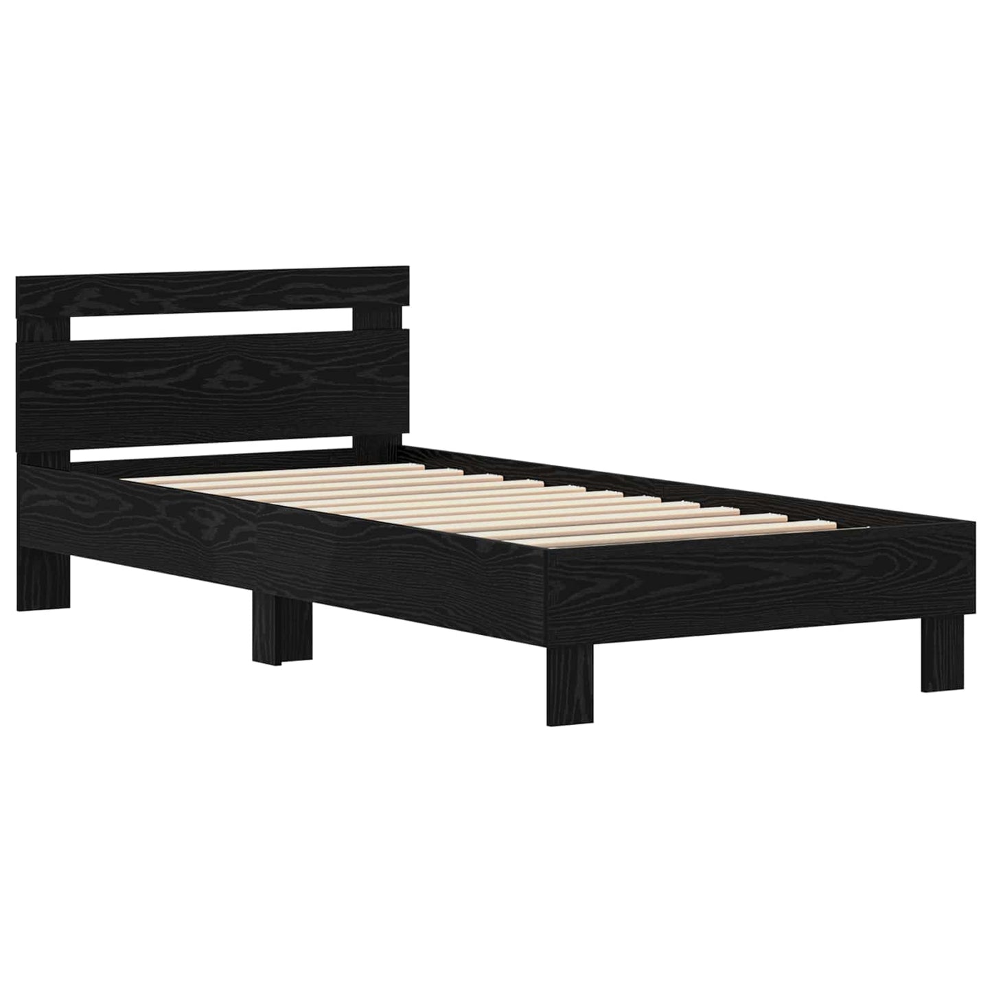 Sengestamme Svart Eik 98.5 x 200 cm Konstruert tre vidaXL