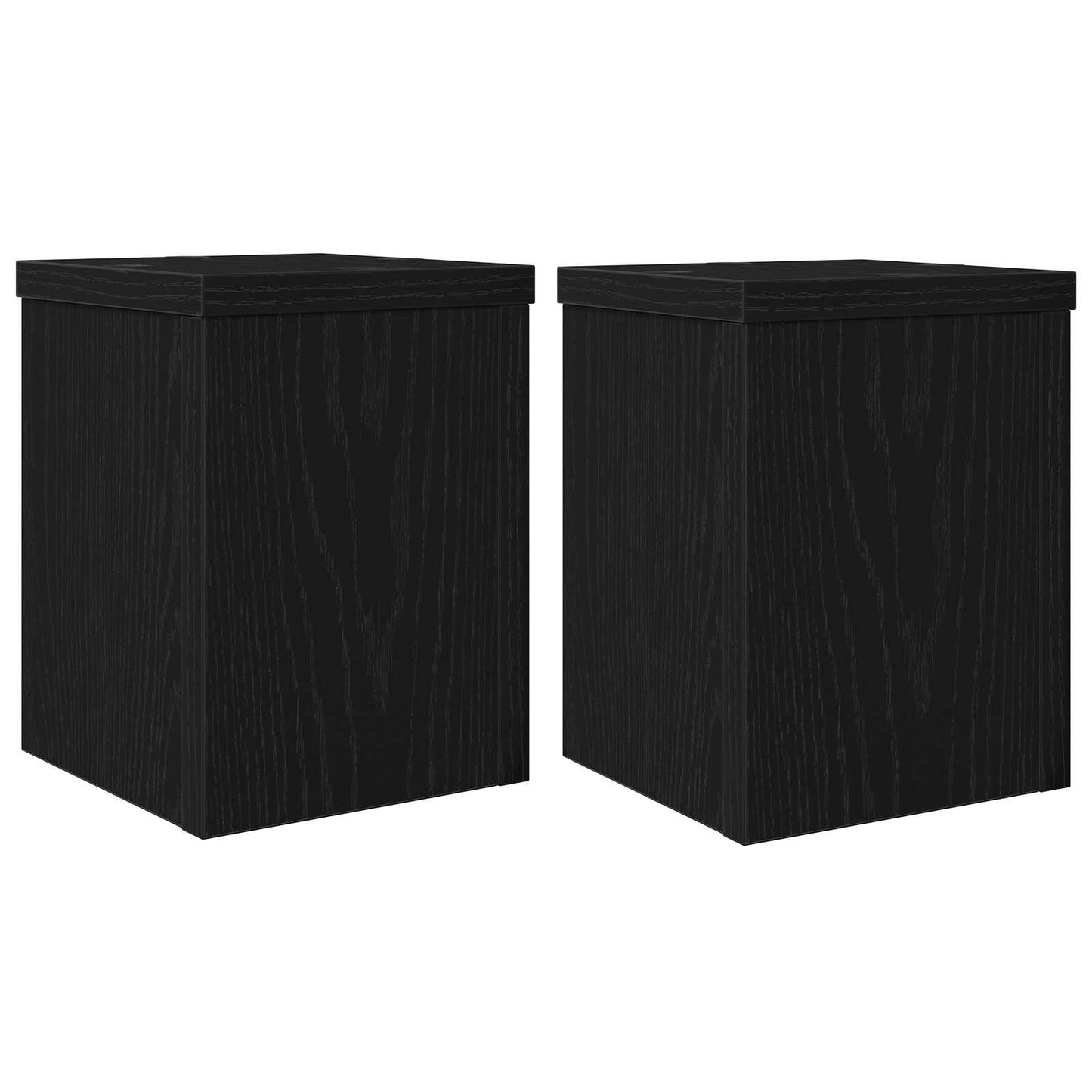 Planteholder 2 pcs Svart Eik 15 x 15 x 20 cm Konstruert tre