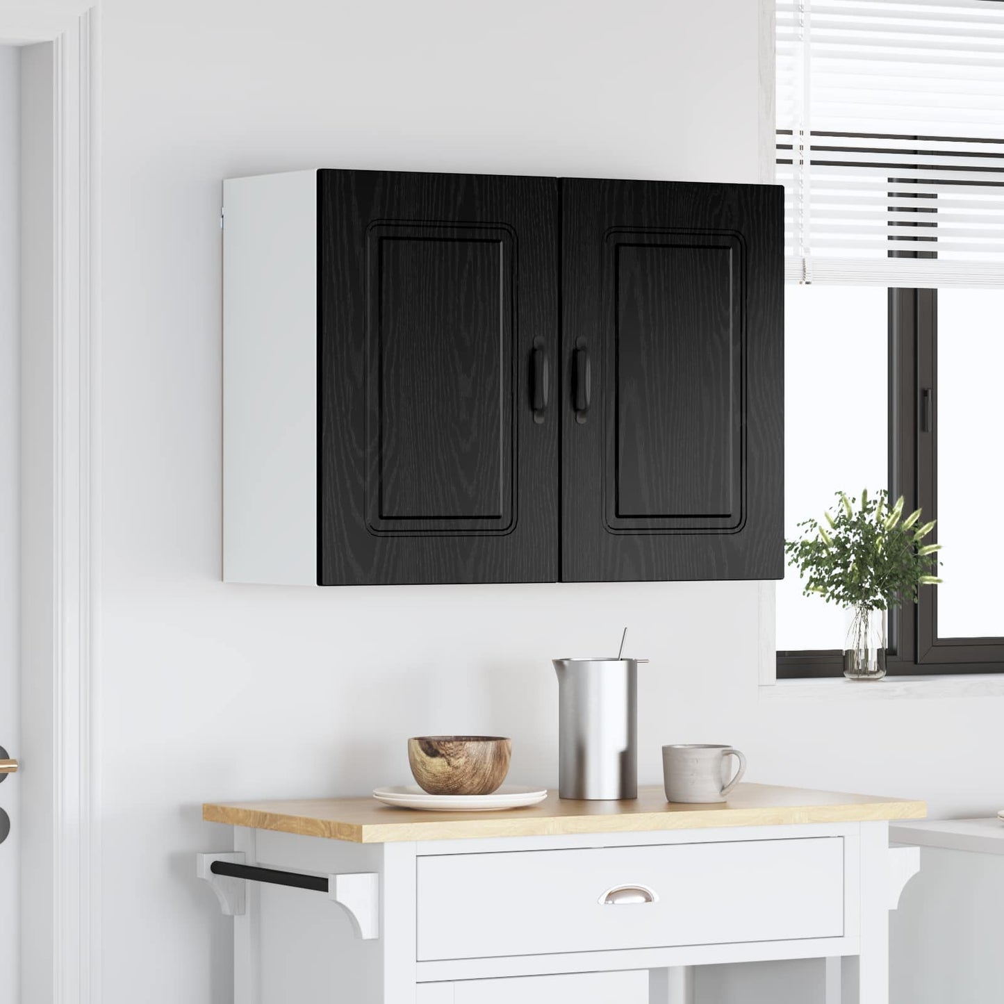 Kjøkkenskap Kalmar Svart Eik 80 x 31 x 60 cm Konstruert tre vidaXL