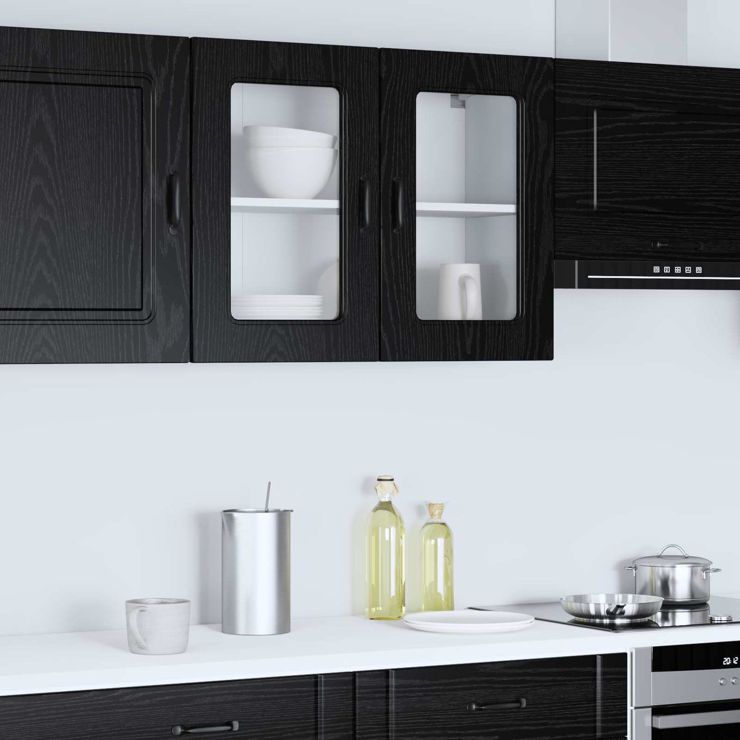 Kjøkkenskap Kalmar Svart Eik 80 x 31 x 60 cm Konstruert tre vidaXL