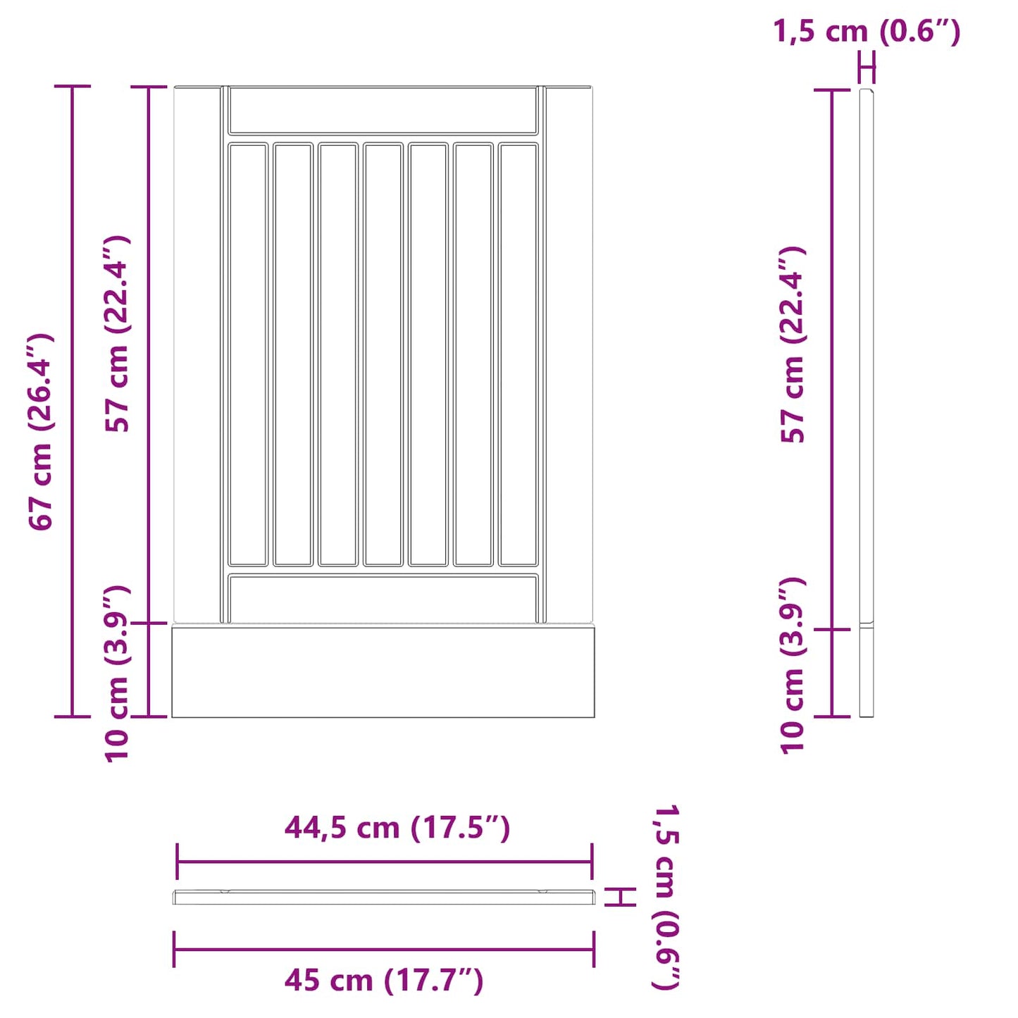 Kjøkkenskap Svart Eik 45 x 1,5 x 67 cm Konstruert tre vidaXL