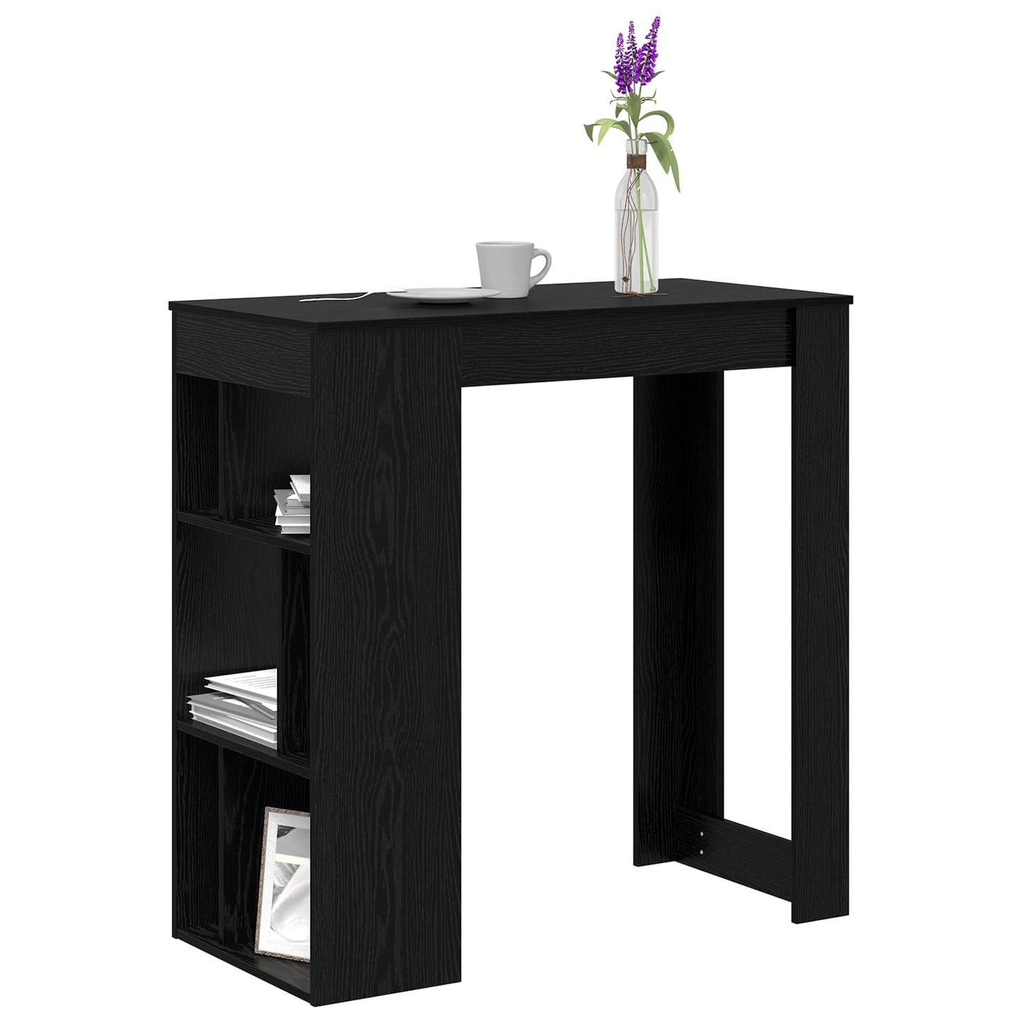 Barbord med hylle Svart Eik 102 x 50 x 103,5 cm Konstruert tre
