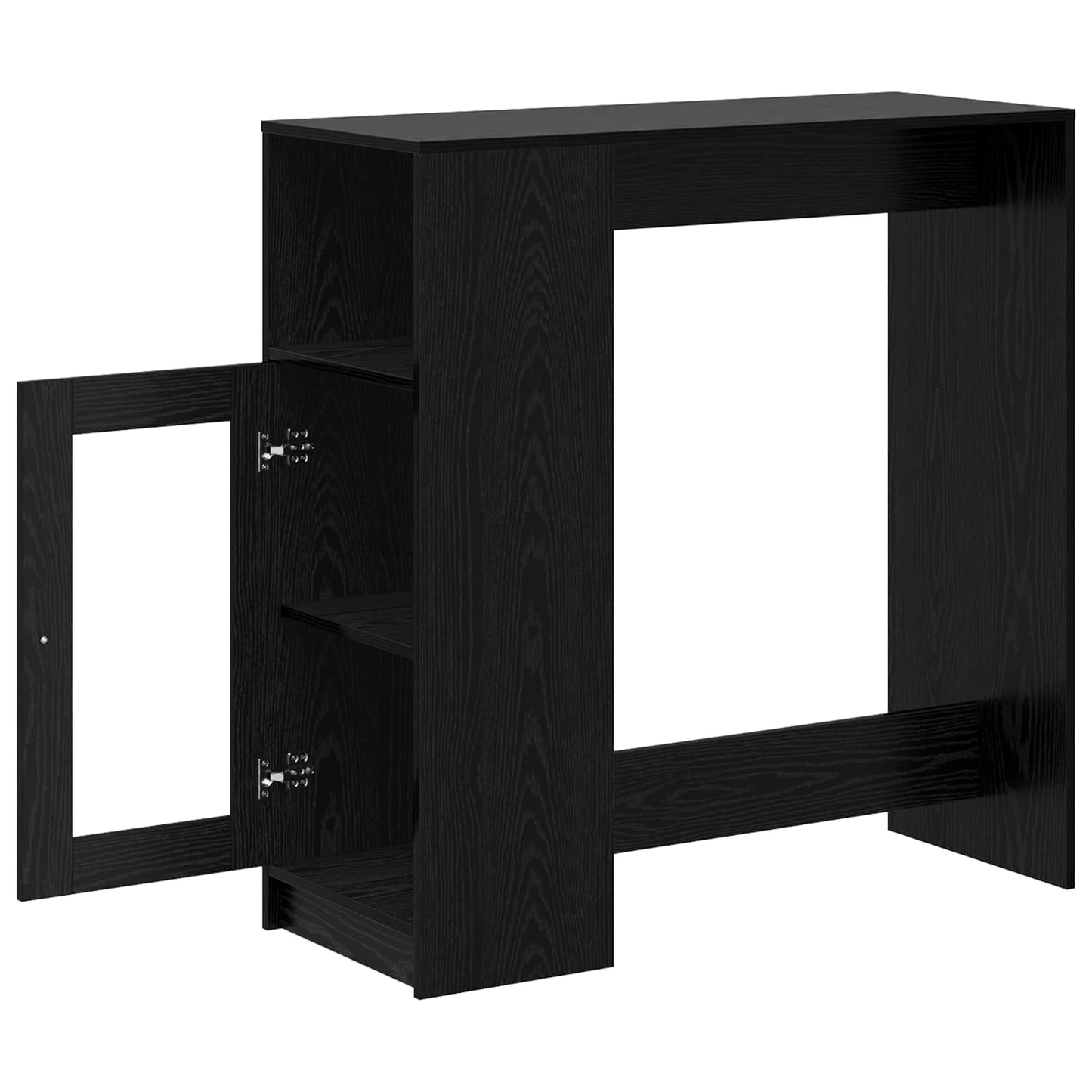 Barbord med hylle Svart Eik 101 x 40 x 103,5 cm Konstruert tre