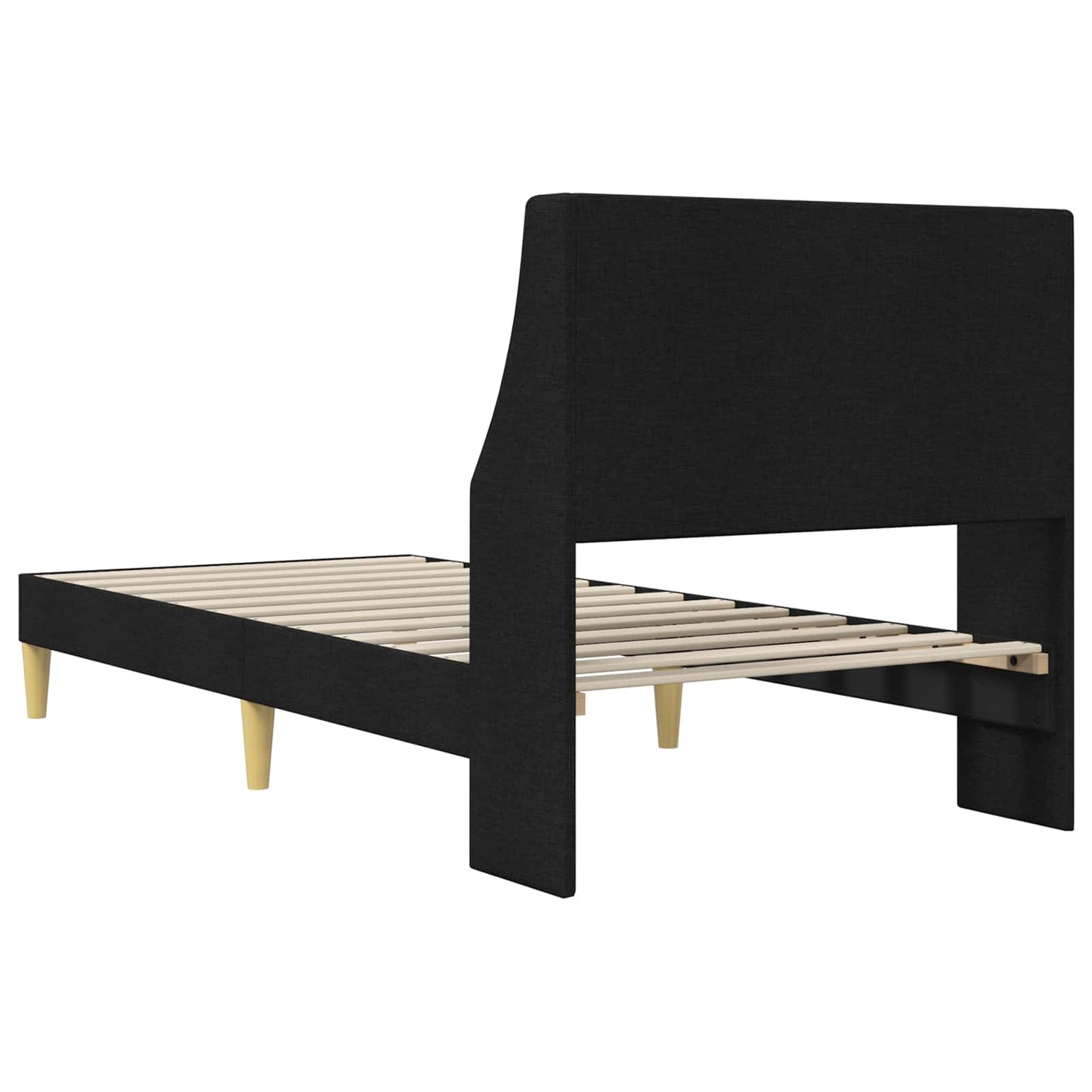 Sengestamme med hodegjerde Svart 90 x 190 cm Stoff