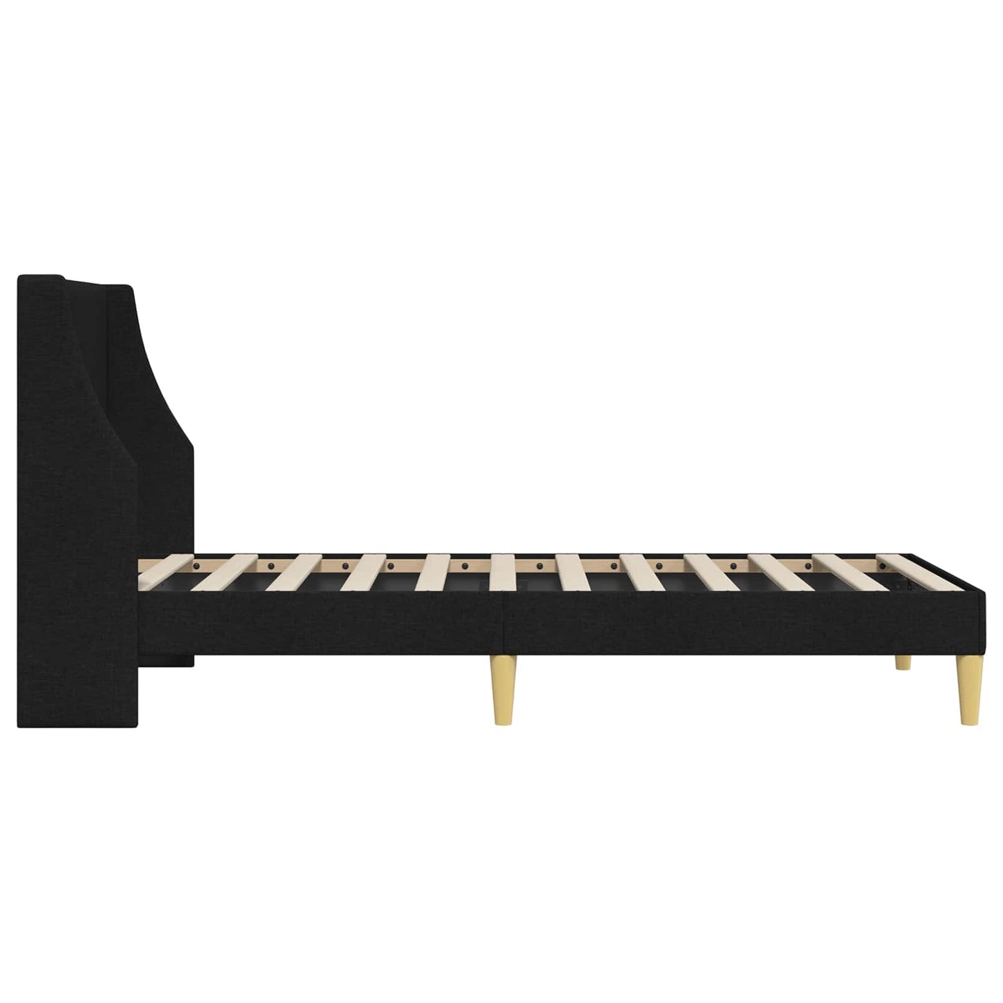 Sengestamme med hodegjerde Svart 90 x 190 cm Stoff