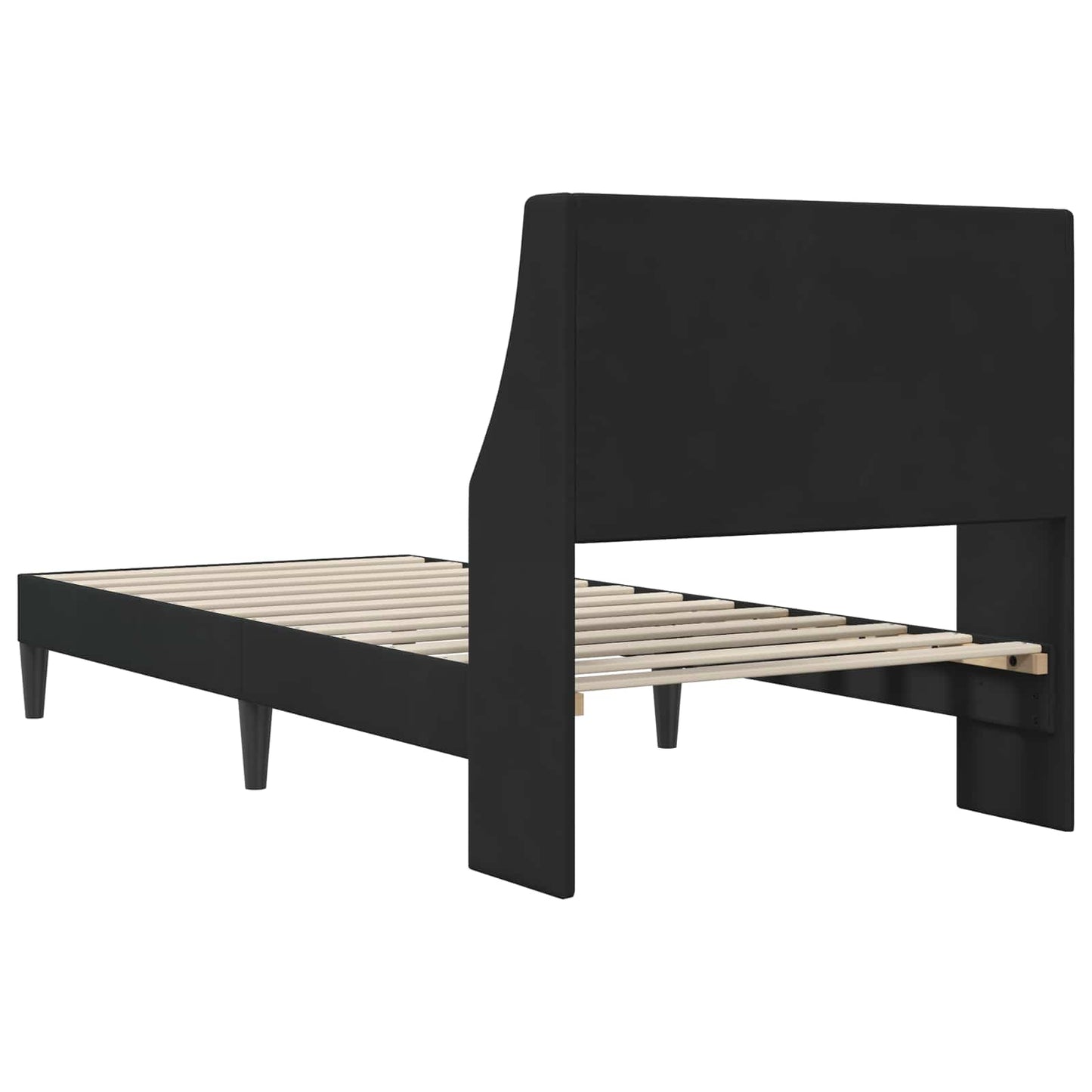 Sengestamme med hodegjerde Svart 90 x 190 cm Fløyel