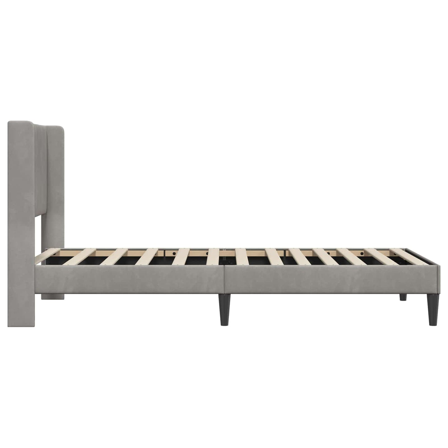 Sengestamme med hodegjerde Lysegrå 90 x 190 cm Fløyel