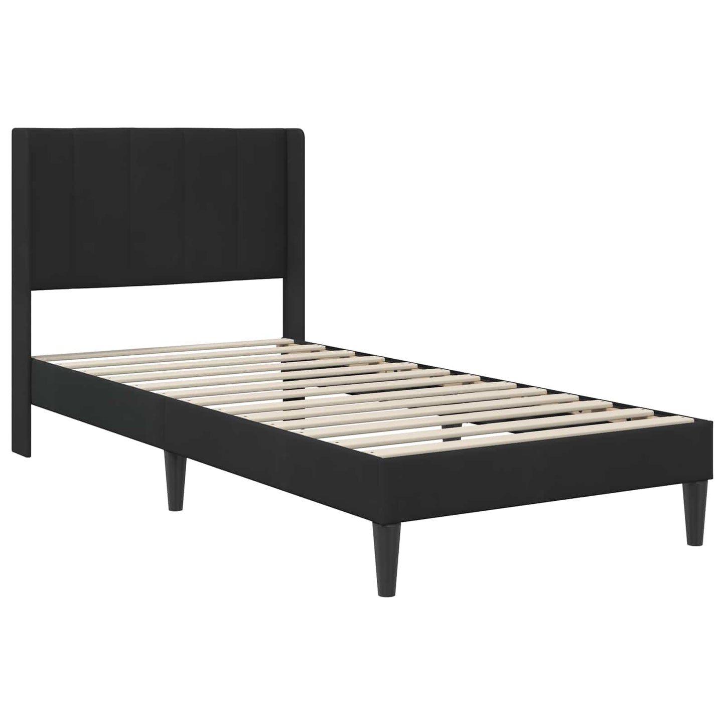 Sengestamme med hodegjerde Svart 90 x 190 cm Fløyel