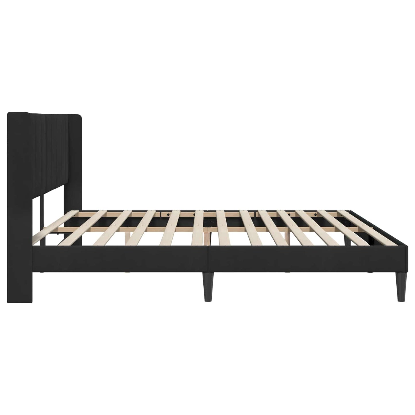 Sengestamme med hodegjerde Svart 180 x 200 cm Fløyel