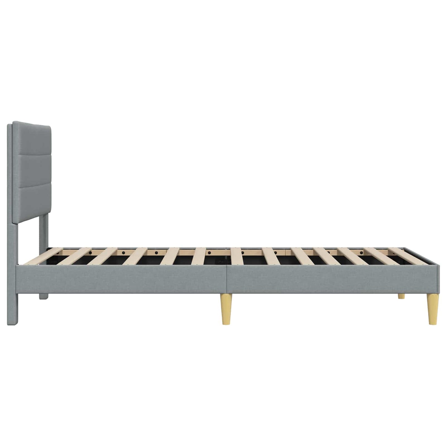 Sengestamme med hodegjerde Lysegrå 90 x 190 cm Stoff