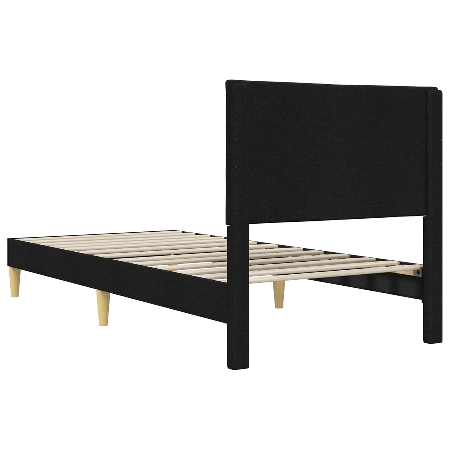 Sengestamme med hodegjerde Svart 90 x 190 cm Stoff