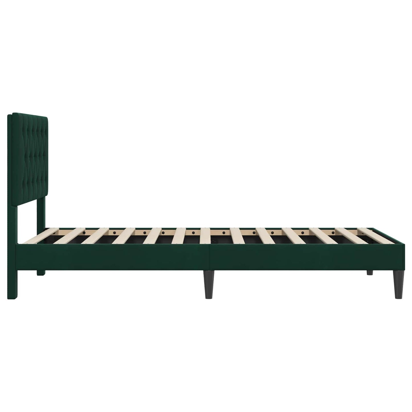 Sengestamme med hodegjerde Svart 90 x 190 cm Fløyel