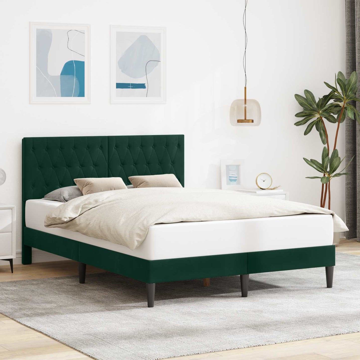 Sengestamme med hodegjerde Svart 180 x 200 cm Fløyel