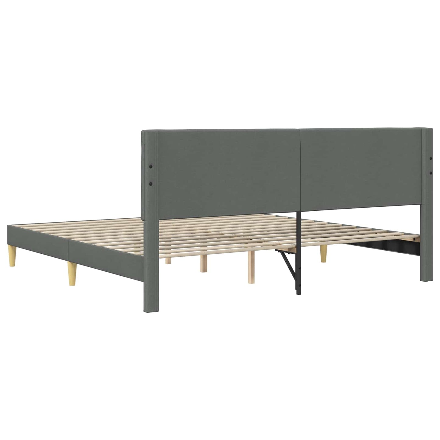 Sengestamme med hodegjerde Mørkegrå 180 x 200 cm Stoff
