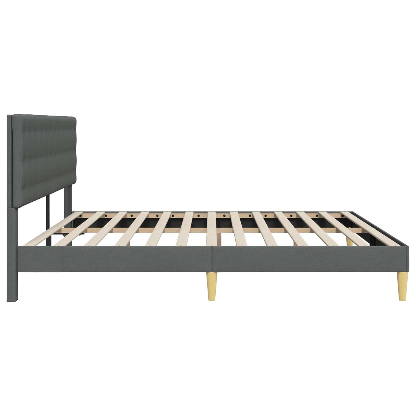 Sengestamme med hodegjerde Mørkegrå 180 x 200 cm Stoff