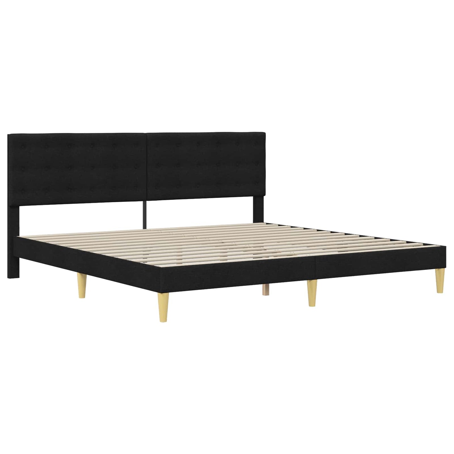Sengestamme med hodegjerde Svart 180 x 200 cm Stoff