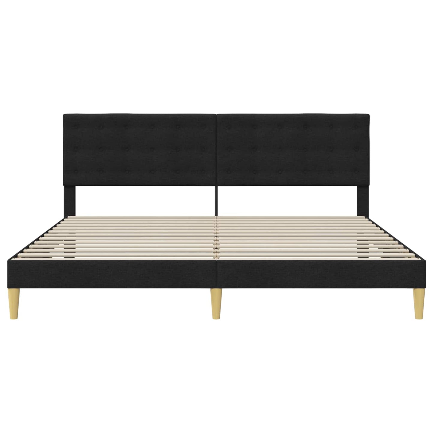Sengestamme med hodegjerde Svart 180 x 200 cm Stoff