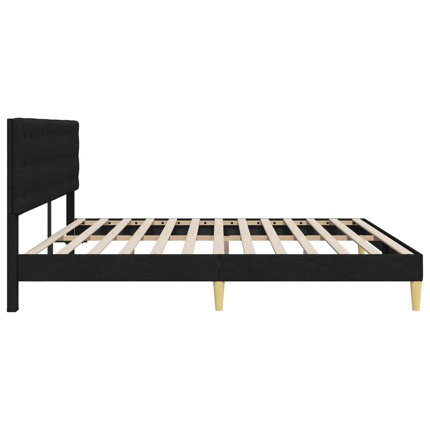 Sengestamme med hodegjerde Svart 180 x 200 cm Stoff