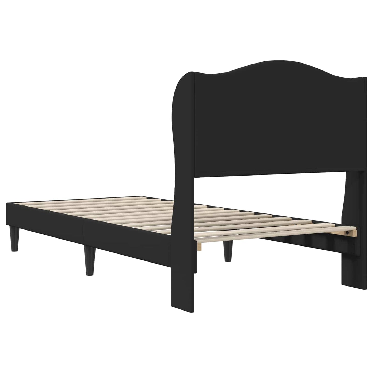 Sengestamme med hodegjerde Svart 90 x 190 cm Kunstlær