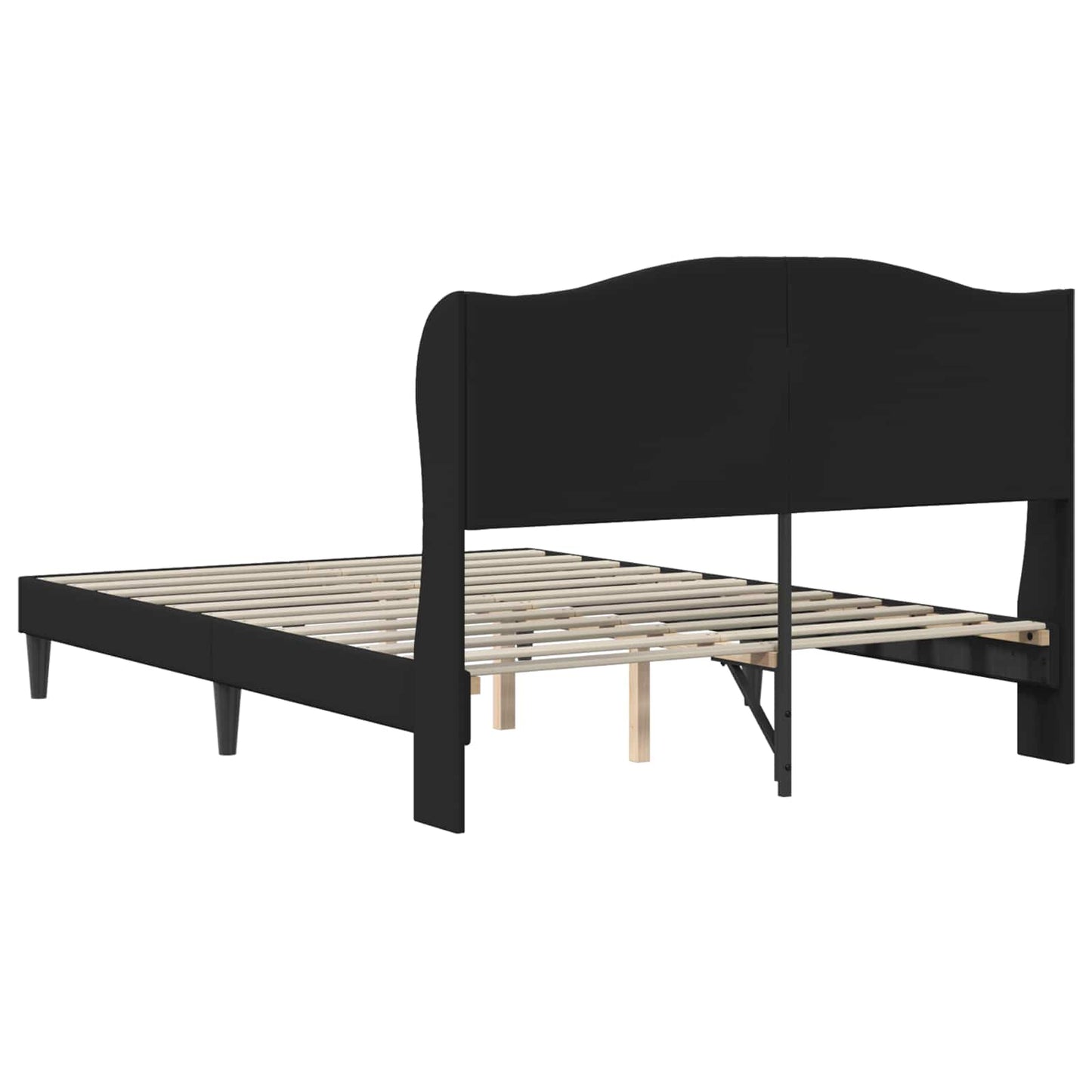 Sengestamme med hodegjerde Svart 135 x 190 cm Kunstlær