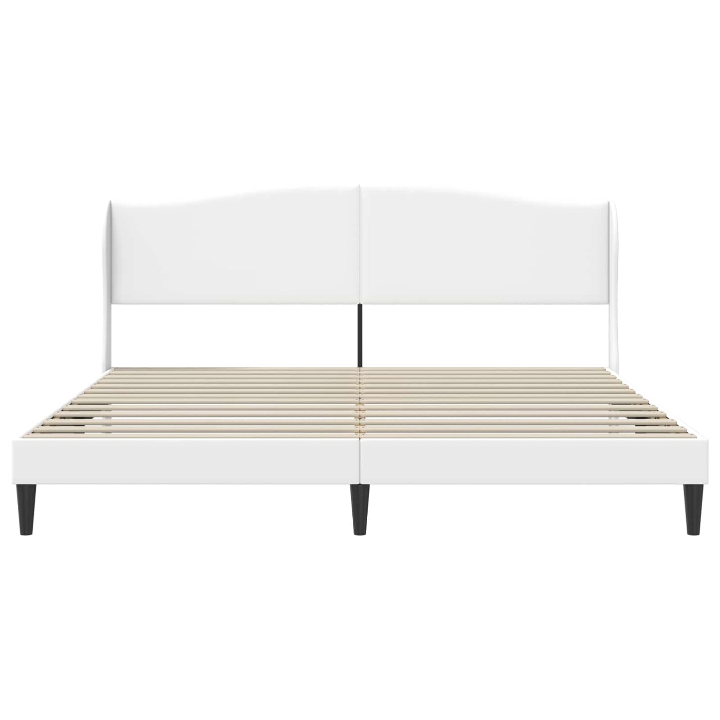 Sengestamme med hodegjerde Hvit 180 x 200 cm Kunstlær