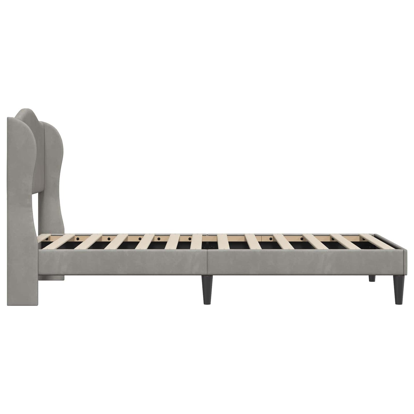 Sengestamme med hodegjerde Lysegrå 90 x 190 cm Fløyel