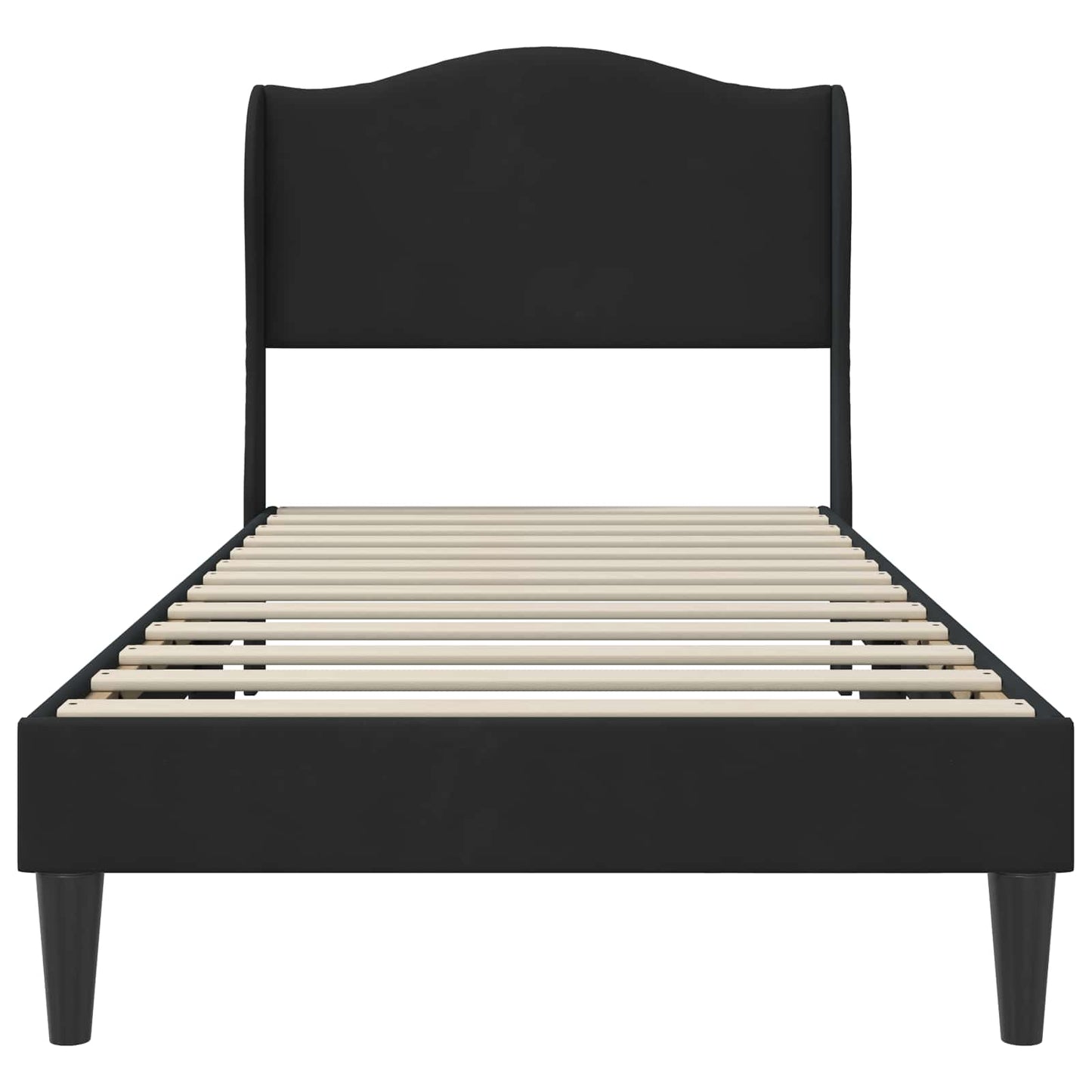 Sengestamme med hodegjerde Svart 90 x 190 cm Fløyel