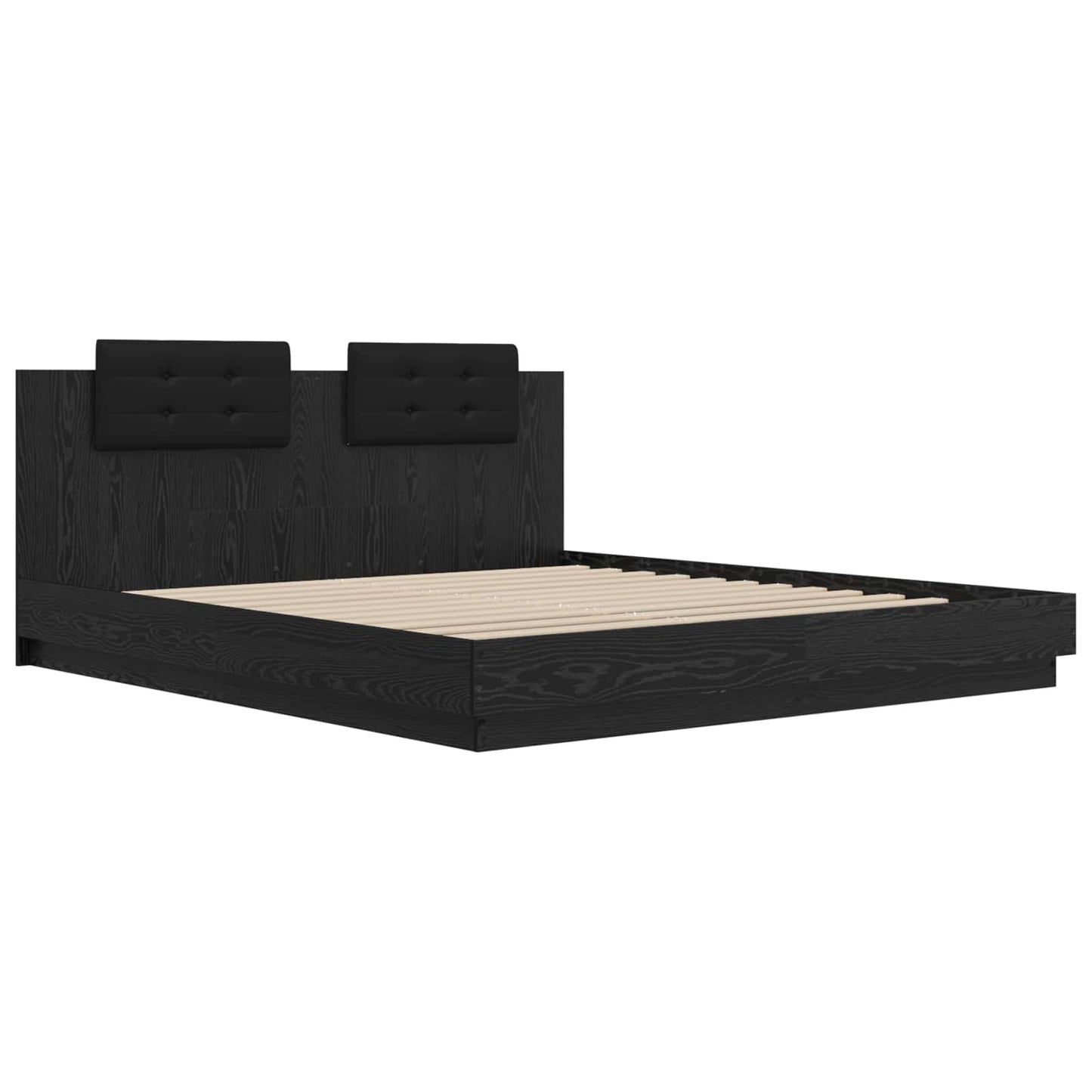 Sengestamme med hodegatt Svart Eik 200 x 200 cm Konstruert tre
