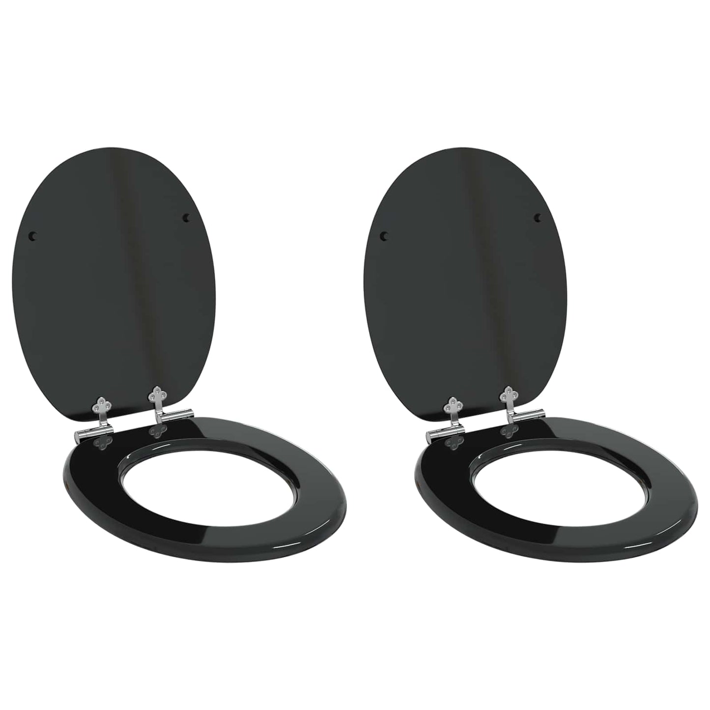 Myk-lukking toalettsete 2 pcs Svart 44 x 38 cm MDF-plater
