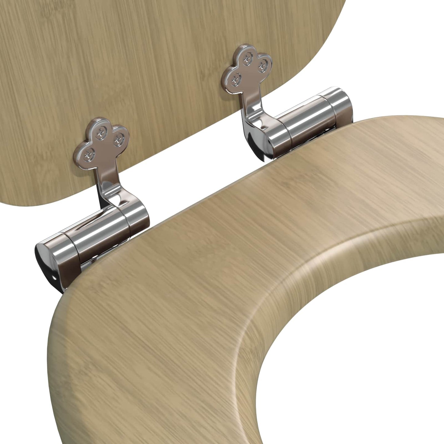 Myk-lukking toalettsete 2 pcs Lys bambusfarge 44 x 38 cm