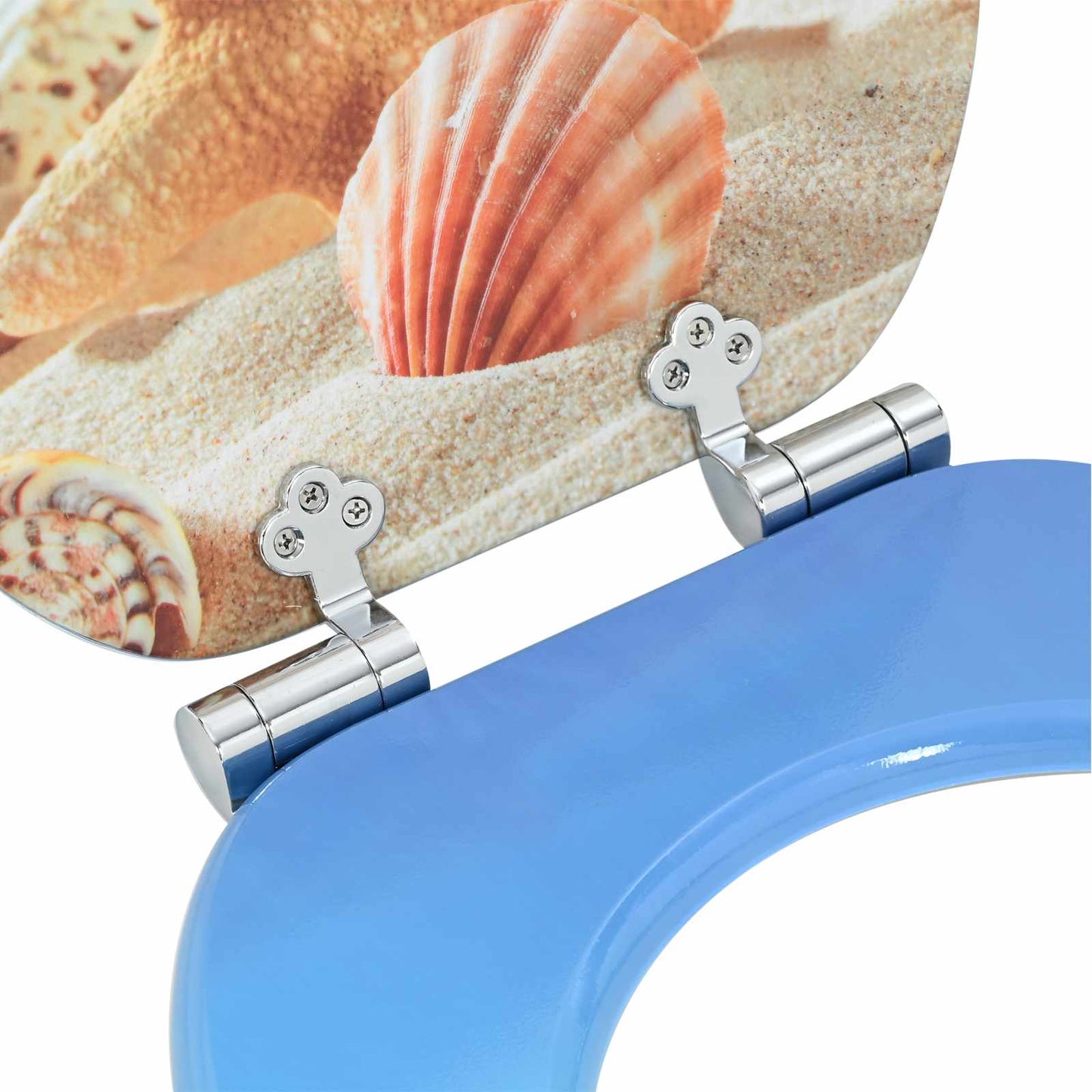 Myk-lukking toalettsete 2 pcs Hav musling 44 x 38 cm MDF-plater