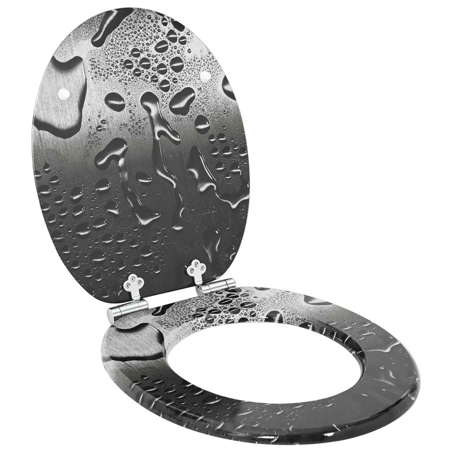 Myk-lukking toalettsete 2 pcs Grå 44 x 38 cm MDF-plater