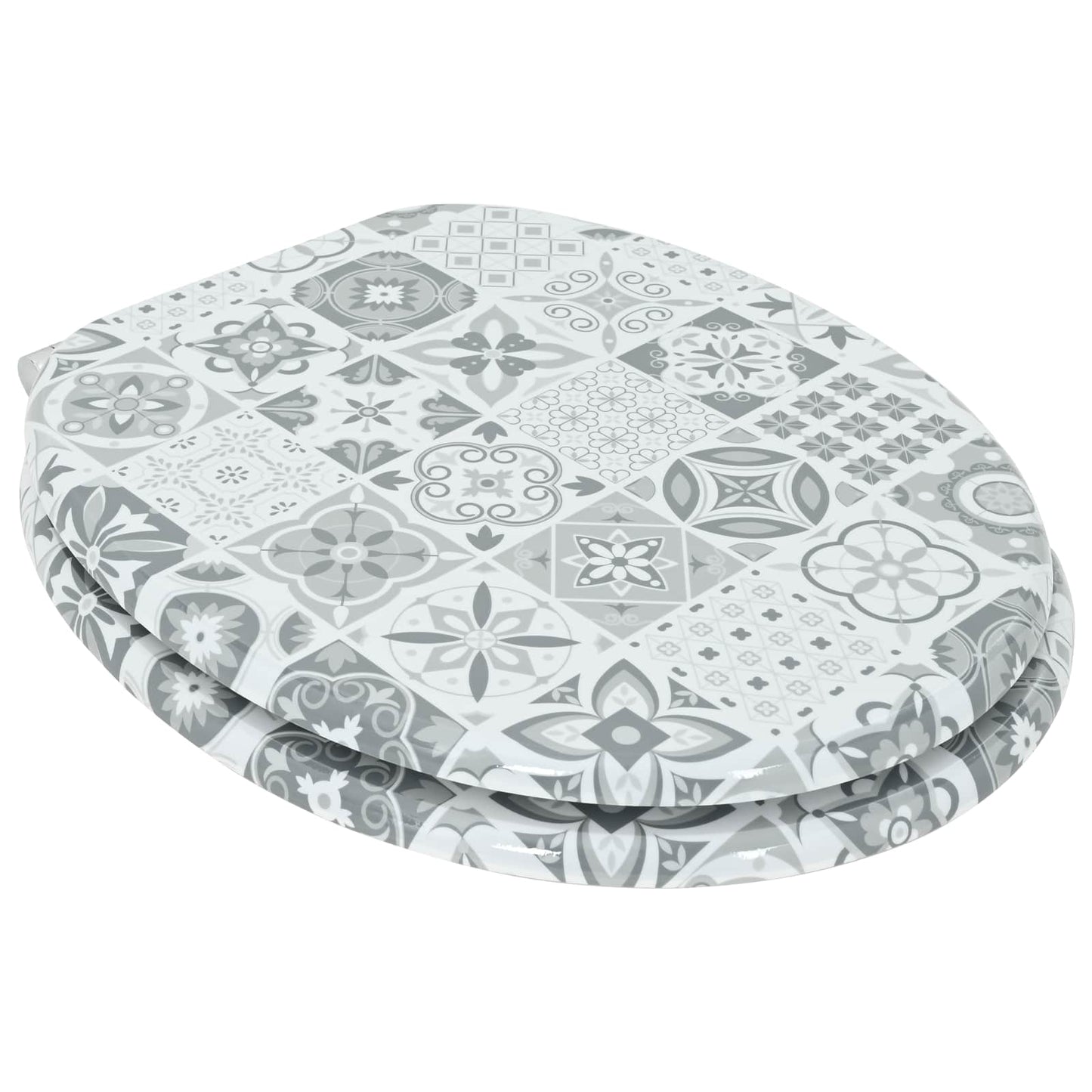 Myk-lukking toalettsete 2 pcs Blå og hvit porselen 44 x 38 cm