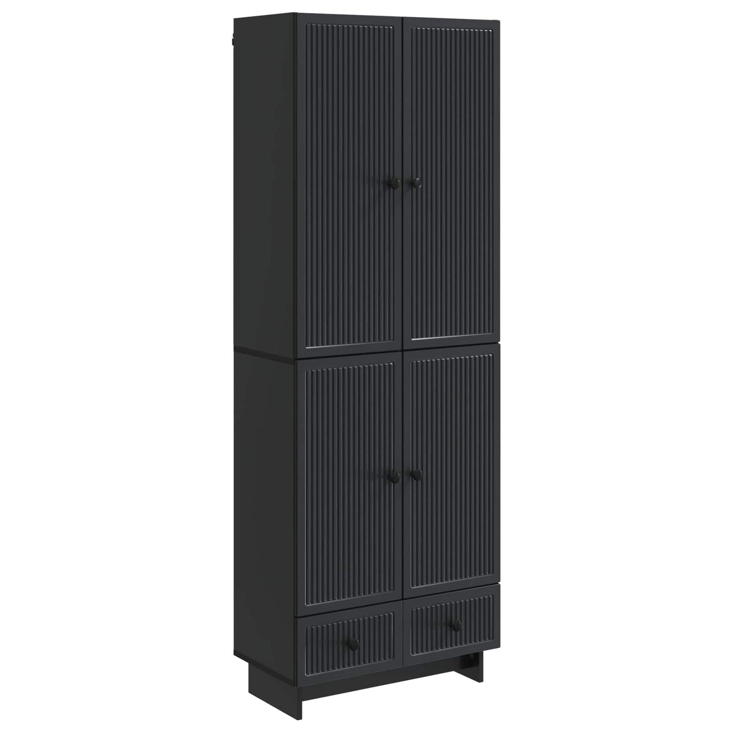Skapsett 2 pcs Svart 66 x 34,5 x 95 cm Konstruert tre